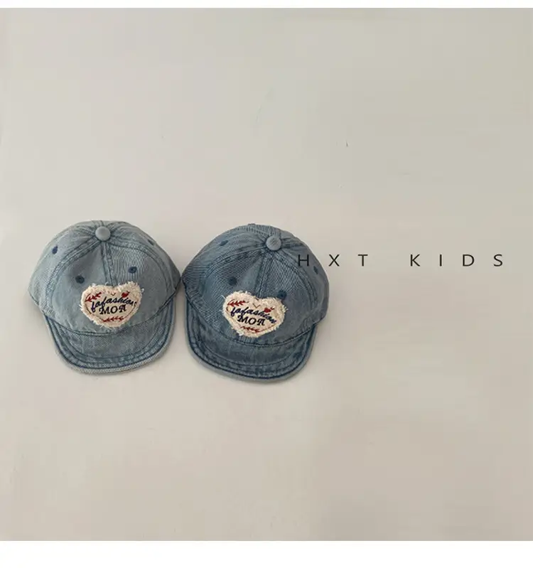 Baby Denim Cap Love Theme Spring Autumn Washed — feature 4