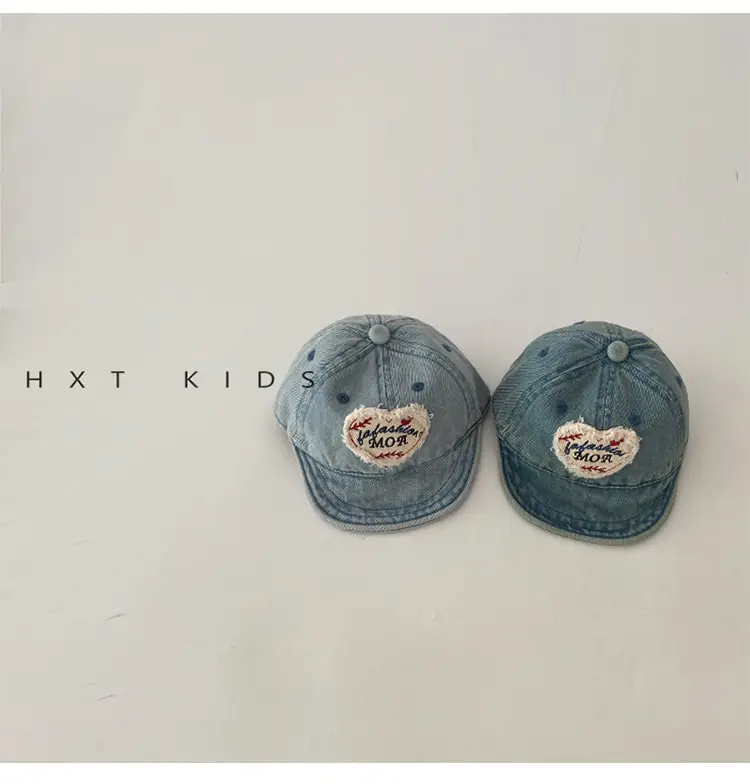 Baby Denim Cap Love Theme Spring Autumn Washed — feature 5