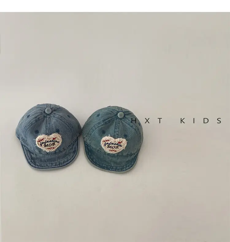 Baby Denim Cap Love Theme Spring Autumn Washed — feature 6