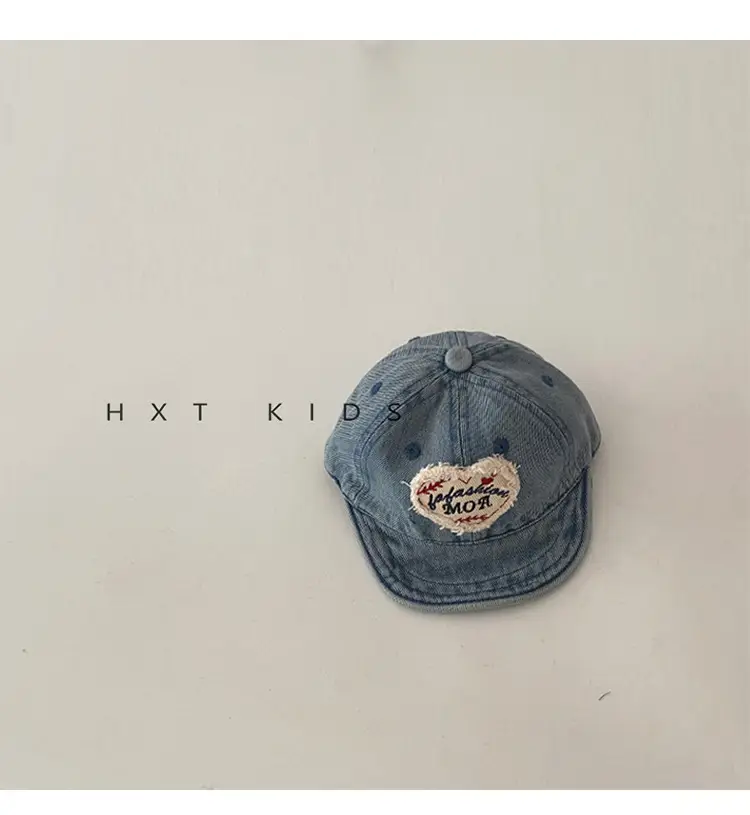 Baby Denim Cap Love Theme Spring Autumn Washed — feature 8