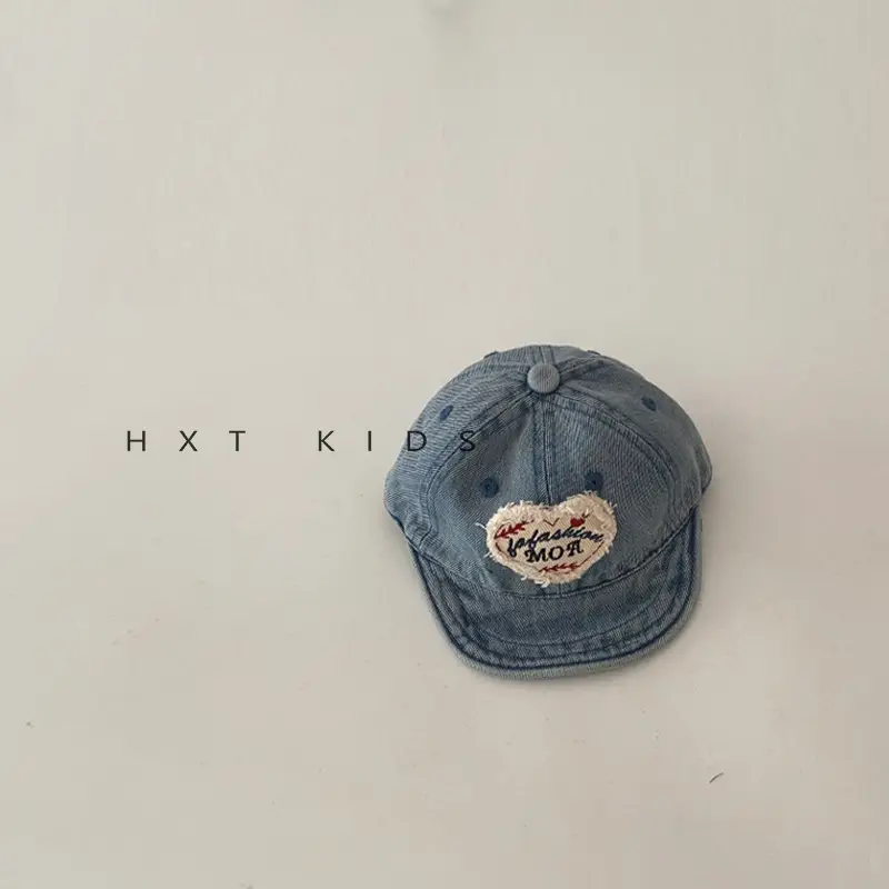 Baby Denim Cap Love Theme Spring Autumn Washed - Image 2