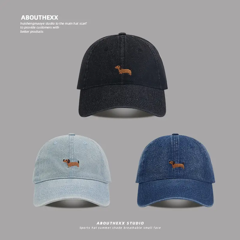 Blue Denim Dachshund Cap for Men Spring Summer - Image 5