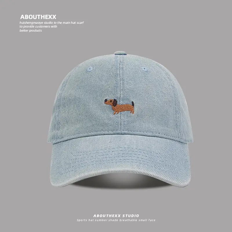 Blue Denim Dachshund Cap for Men Spring Summer - Image 2