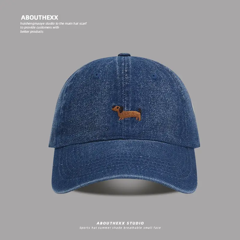 Blue Denim Dachshund Cap for Men Spring Summer - Image 3