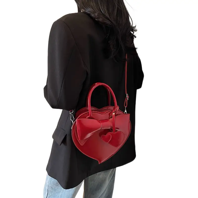 Heart-Shaped Bowknot Shoulder Bag for Women - Image 5