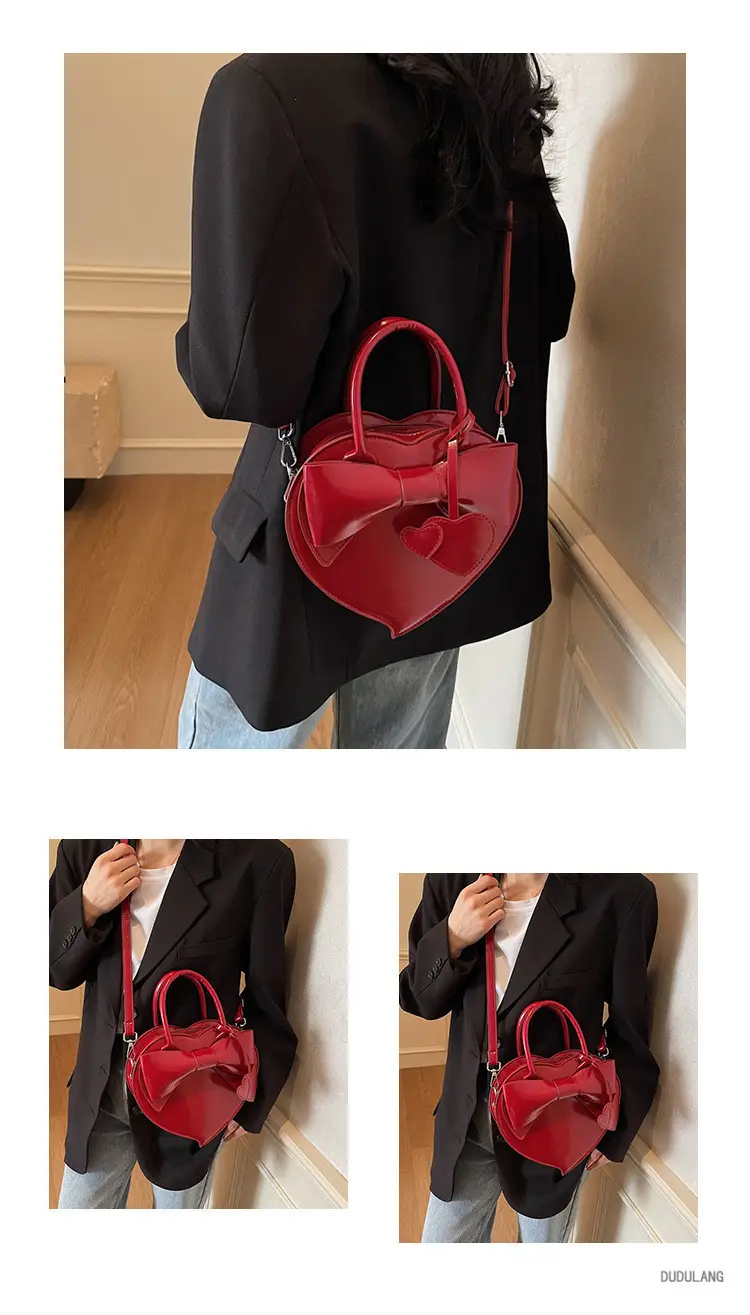 Heart-Shaped Bowknot Shoulder Bag for Women — feature 10
