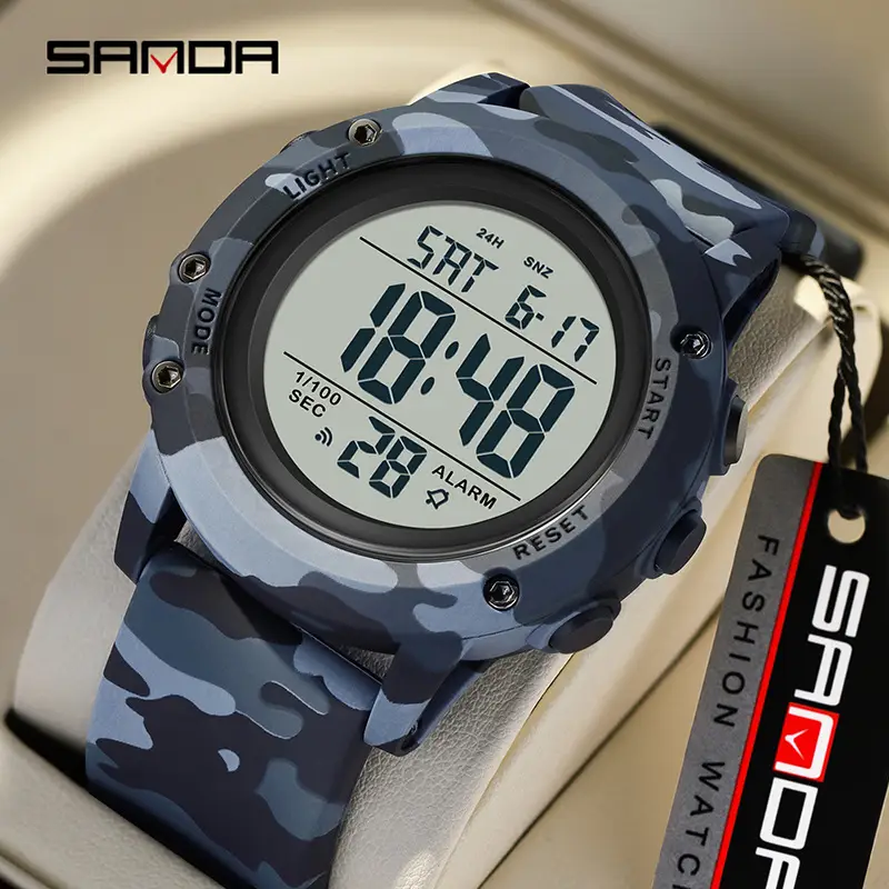 Sanda Camouflage Digital Watch for Men Women - Image 9