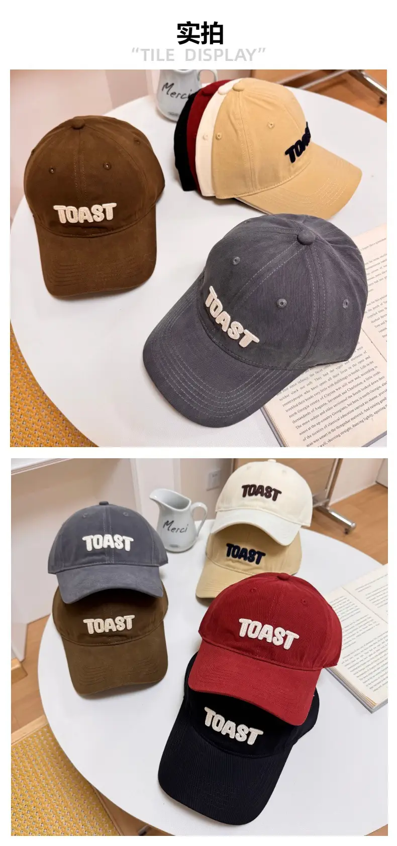 Men's Red Embroidered Baseball Cap TOAST Design — feature 2