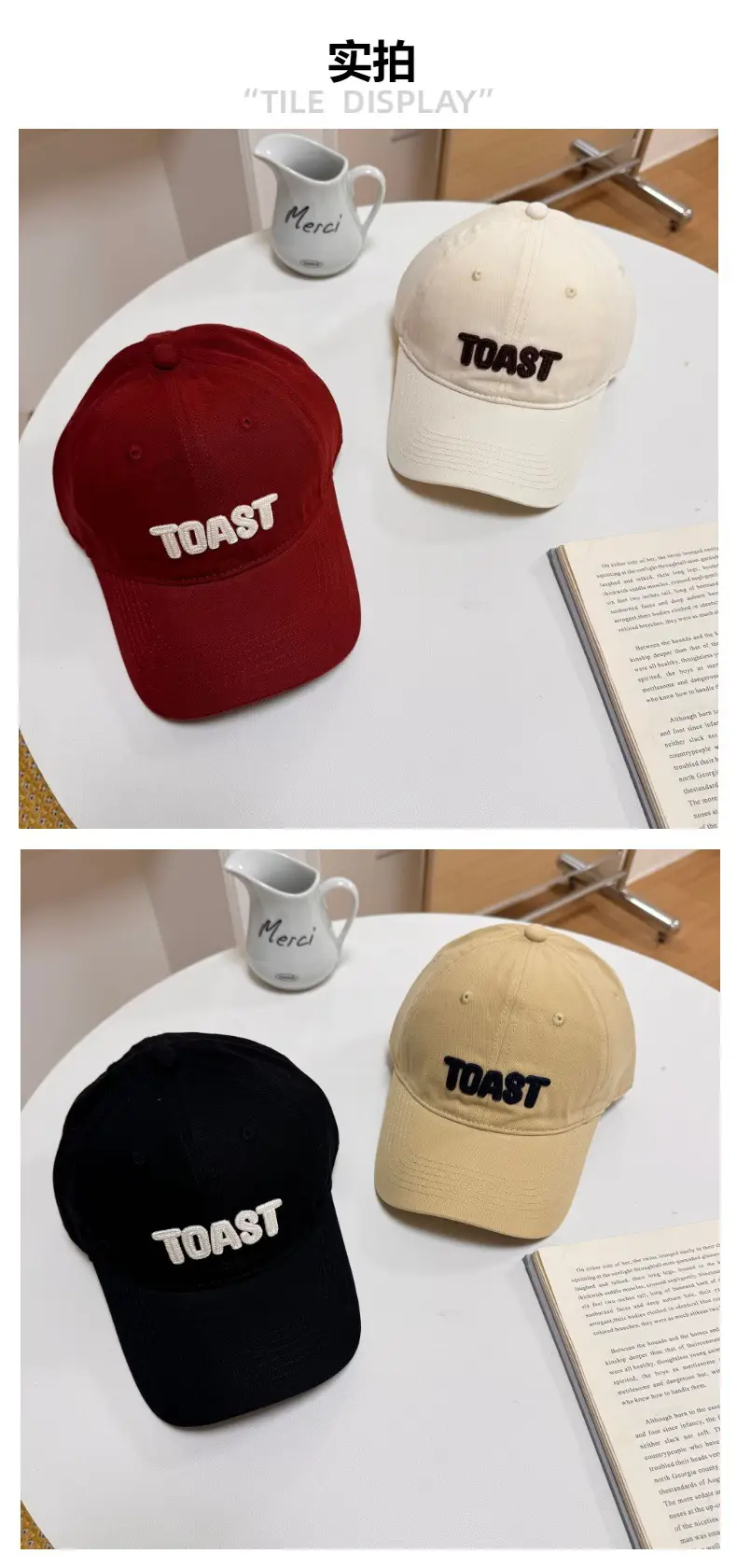Men's Red Embroidered Baseball Cap TOAST Design — feature 3