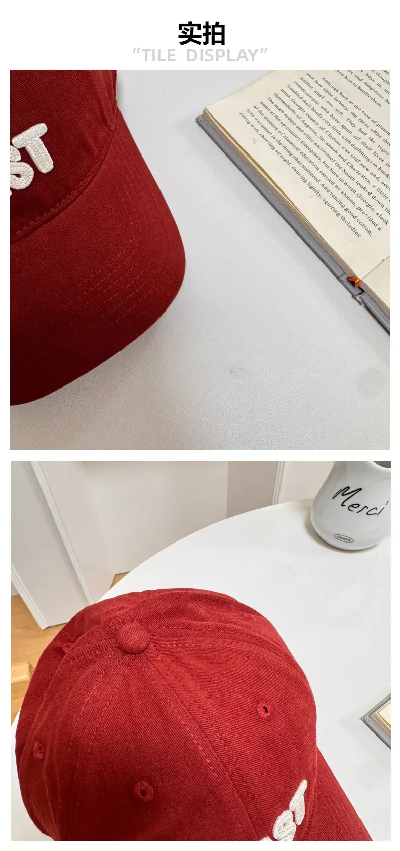 Men's Red Embroidered Baseball Cap TOAST Design — feature 4