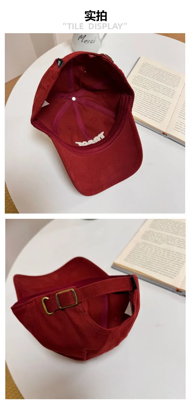 Men's Red Embroidered Baseball Cap TOAST Design — feature 5