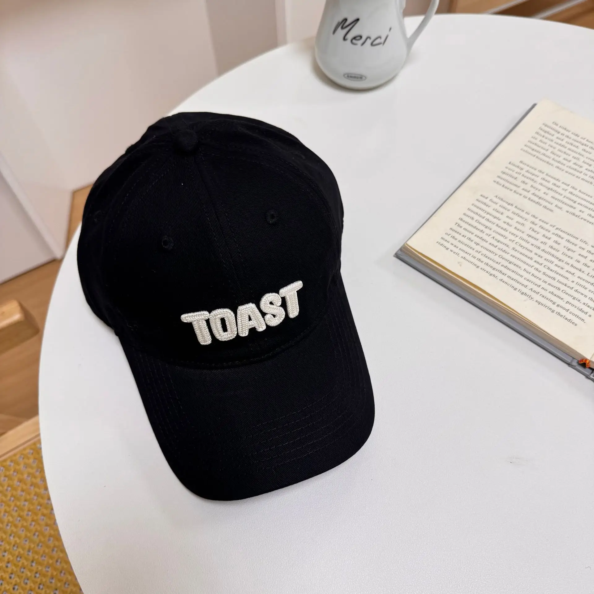 Men's Red Embroidered Baseball Cap TOAST Design - Image 2