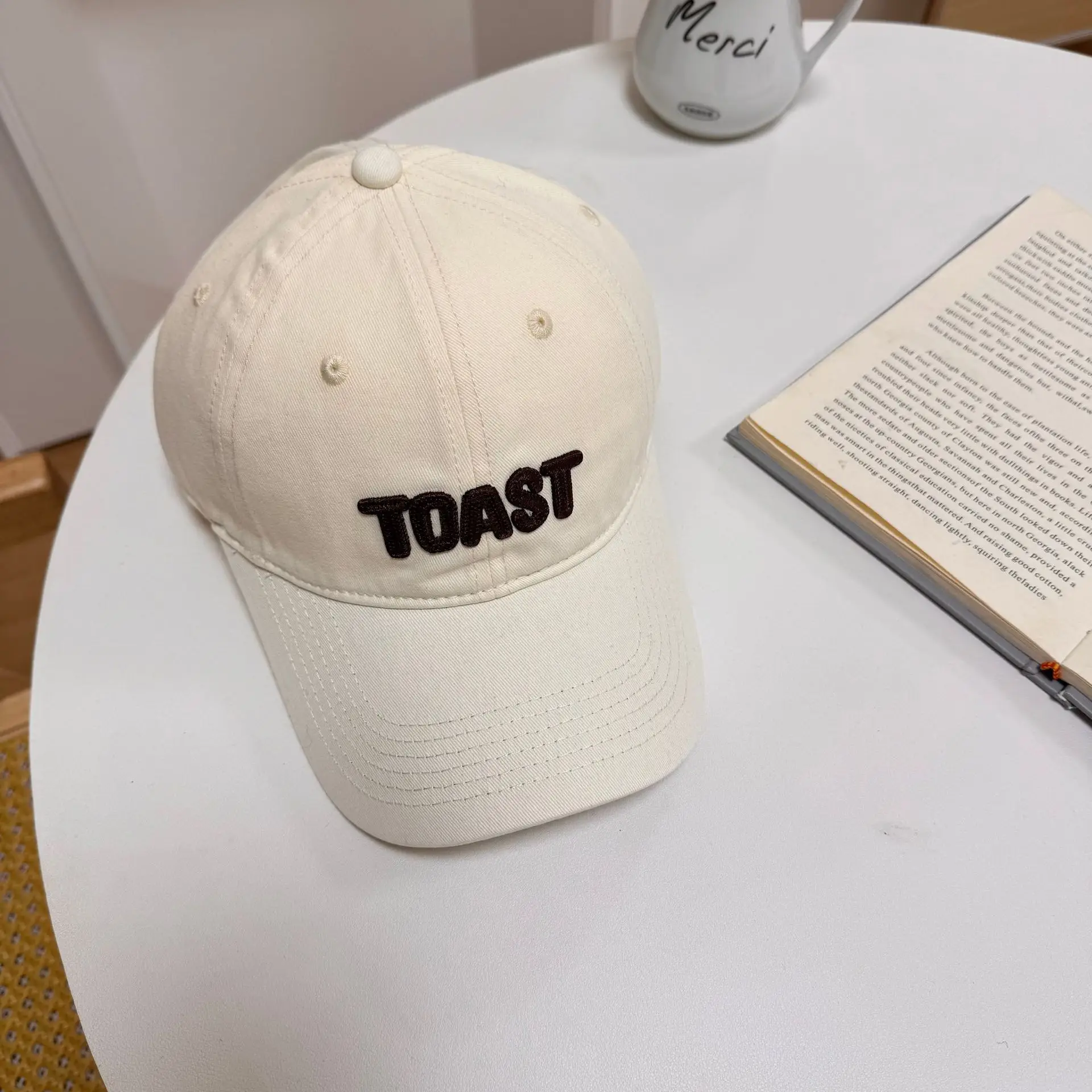 Men's Red Embroidered Baseball Cap TOAST Design - Image 4