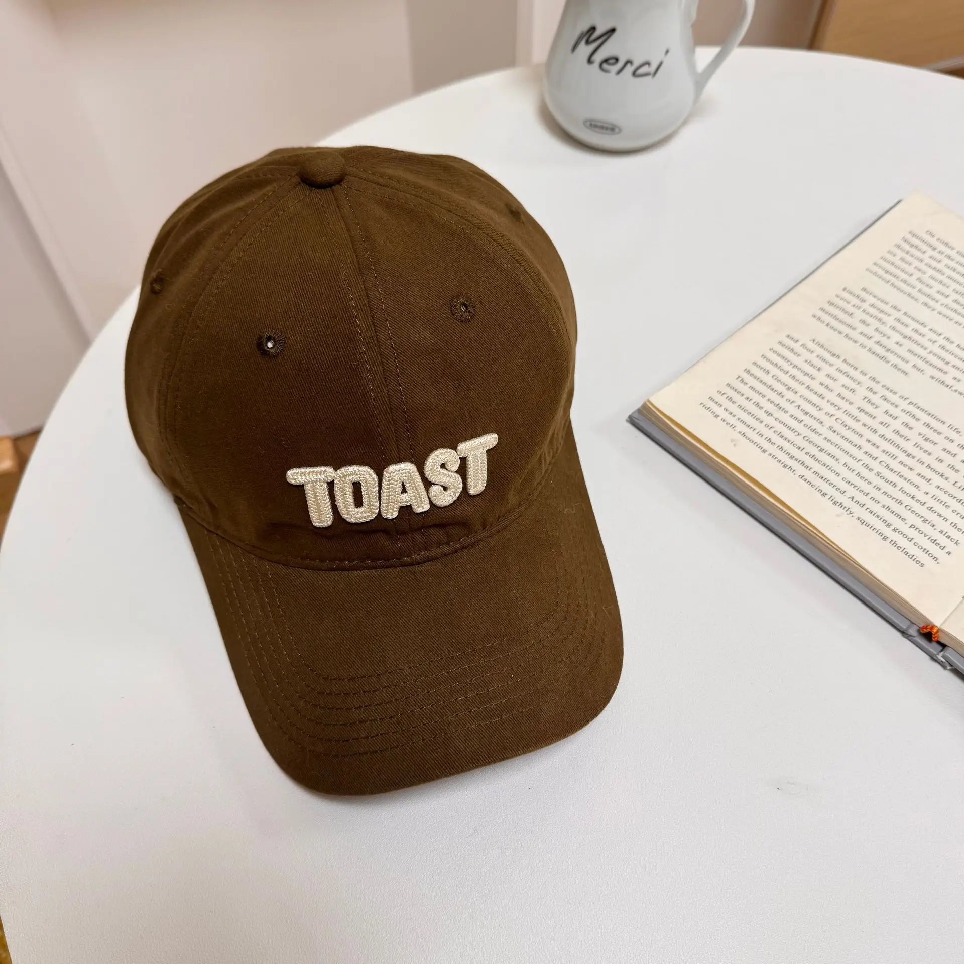 Men's Red Embroidered Baseball Cap TOAST Design - Image 5
