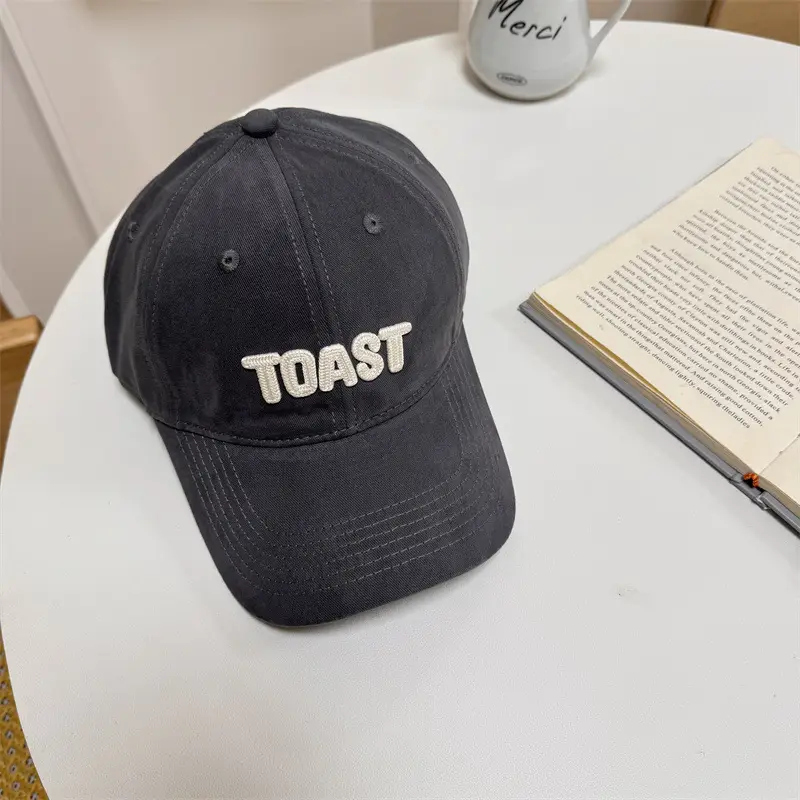 Men's Red Embroidered Baseball Cap TOAST Design - Image 6
