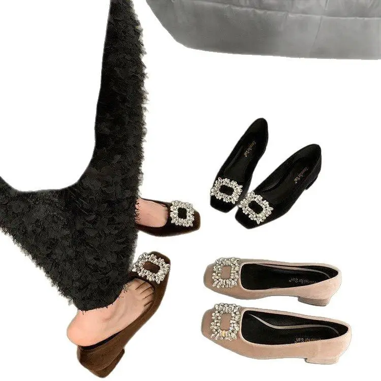 French Fairy Style Women's Shoes Elegant Rhinestone Single Shoes Slip-on Dress High Heels Late Evening Shoes Spring New - Image 7