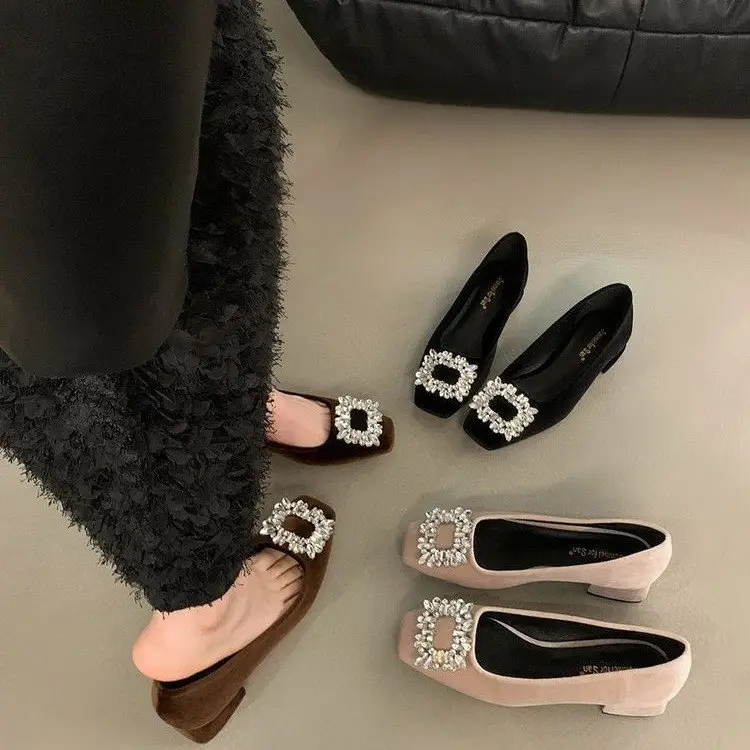French Fairy Style Women's Shoes Elegant Rhinestone Single Shoes Slip-on Dress High Heels Late Evening Shoes Spring New — feature 2