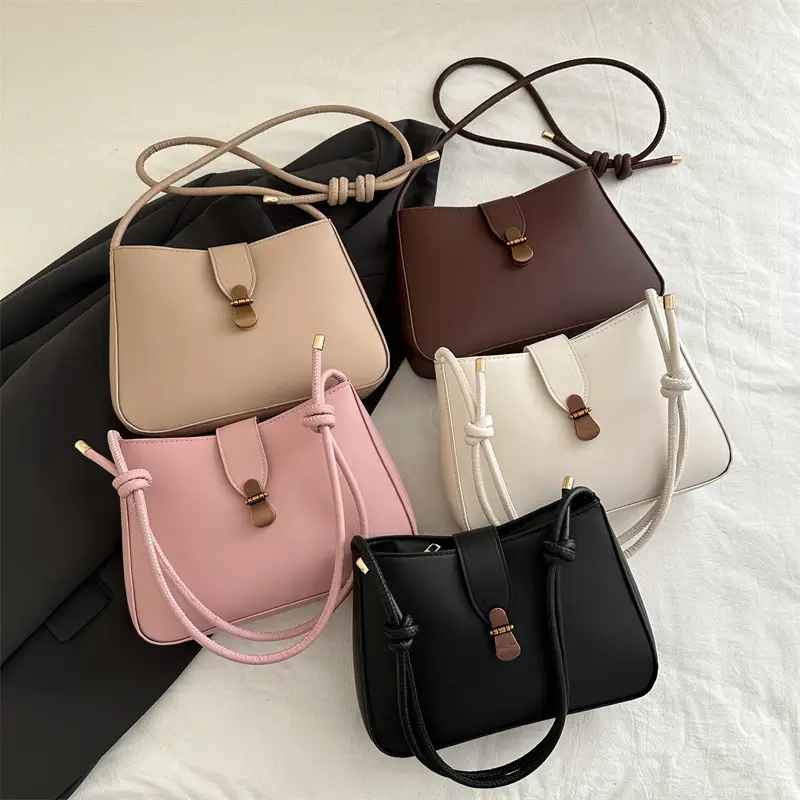 Women's Vintage Underarm Bag Brown Square Commuting Shoulder Crossbody