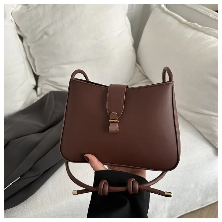 Women's Vintage Underarm Bag Brown Square Commuting Shoulder Crossbody — feature 23