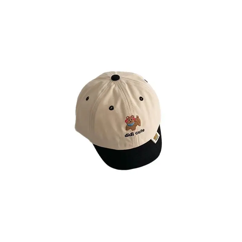 Baby Cap Beige Black Sunshade Cartoon Design - Image 10