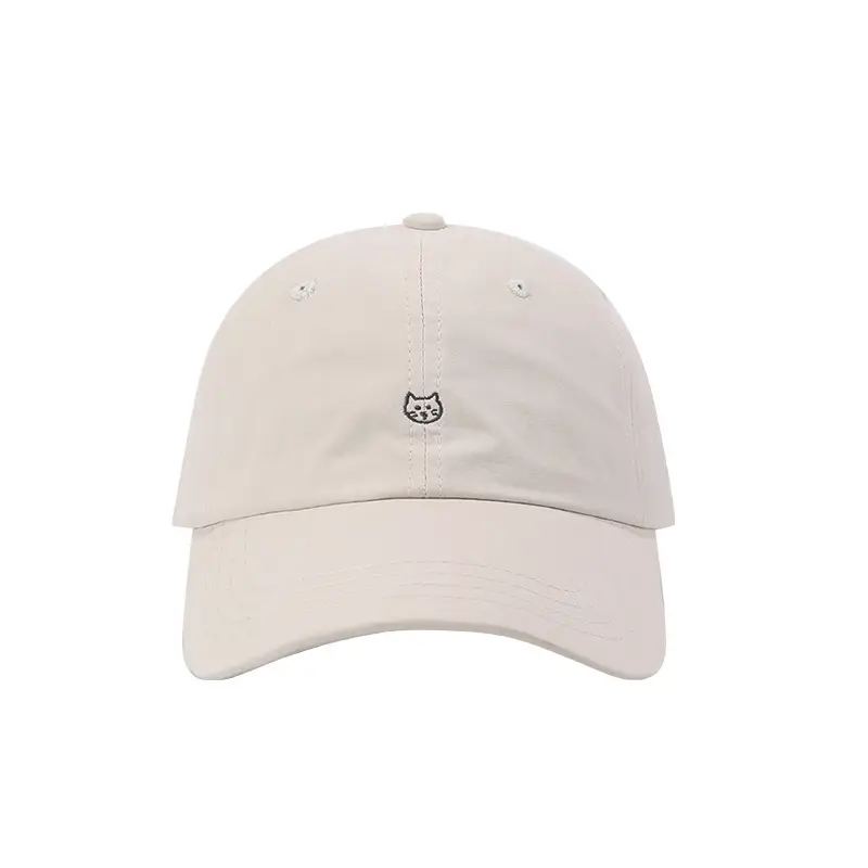 Women's White Cat Embroidered Cap Spring Summer - Image 11