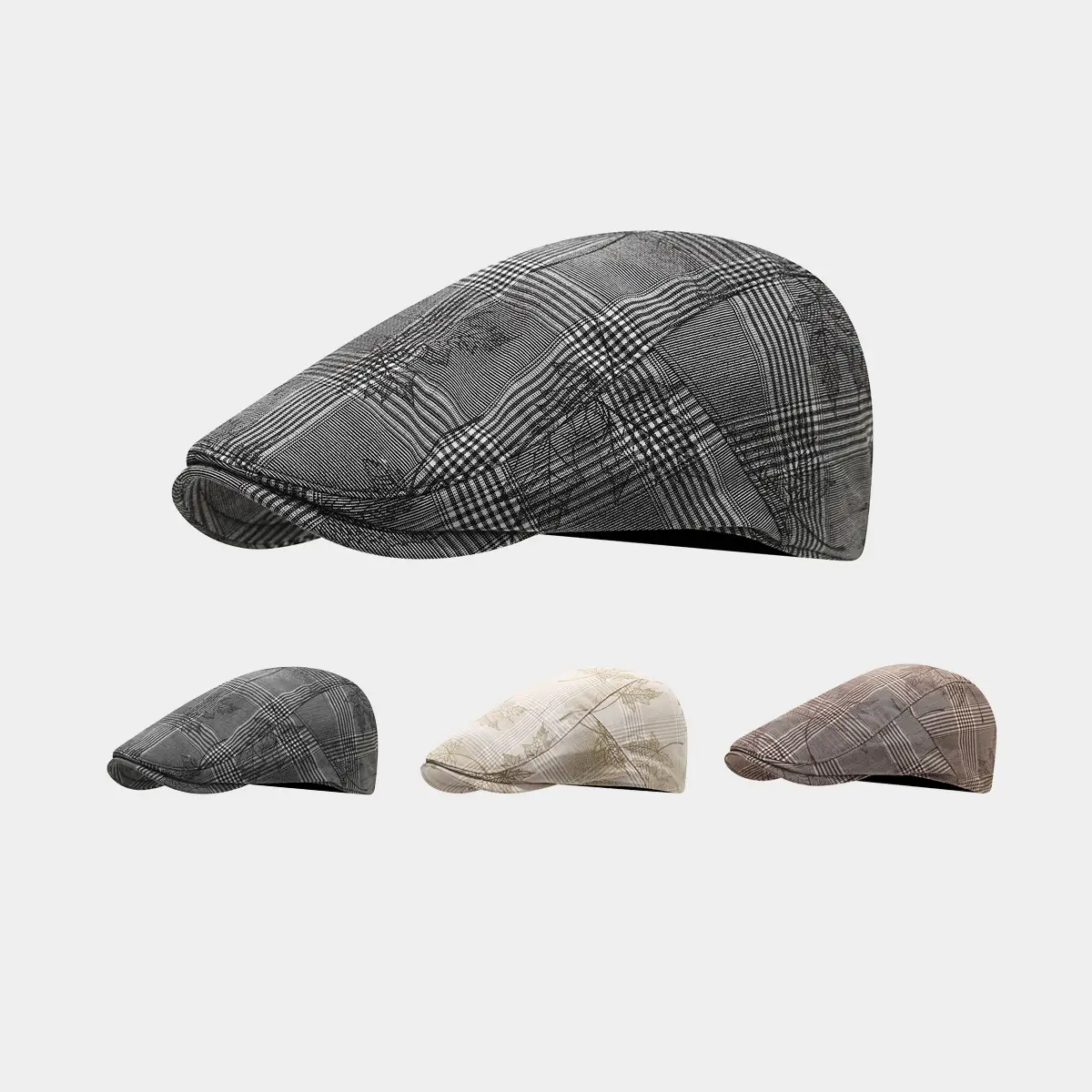 Men's Plaid European Leaf Cap Spring Summer Forward - Image 4