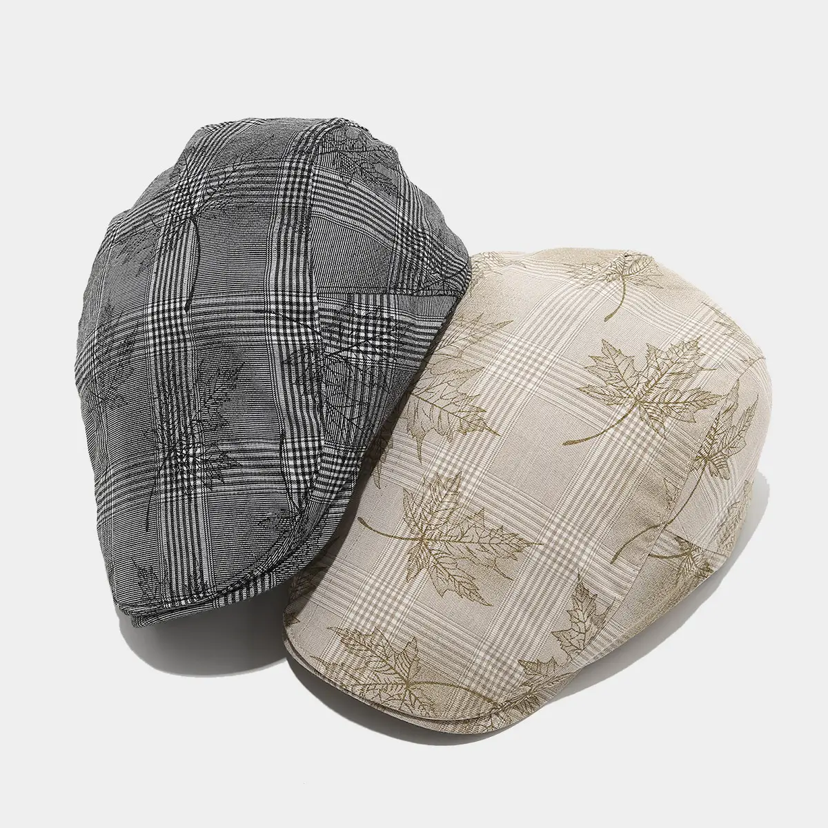 Men's Plaid European Leaf Cap Spring Summer Forward — feature 4