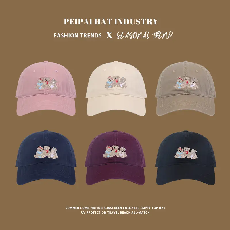 Spring & Summer Bear Embroidered Baseball Cap - Image 8