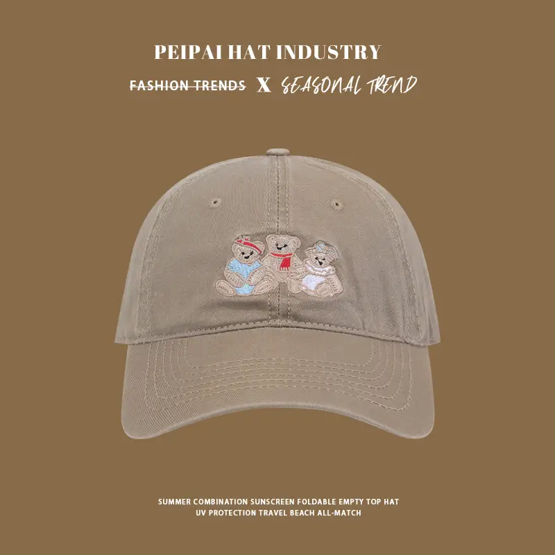 Spring & Summer Bear Embroidered Baseball Cap - Image 3