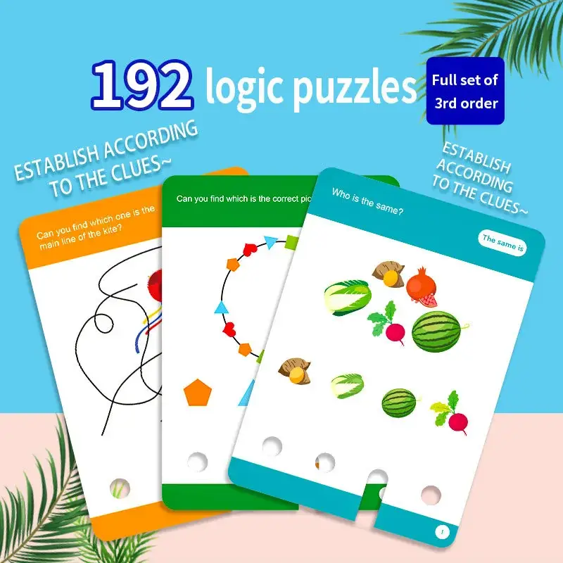 192 Logic Puzzles for Kids Educational Toy