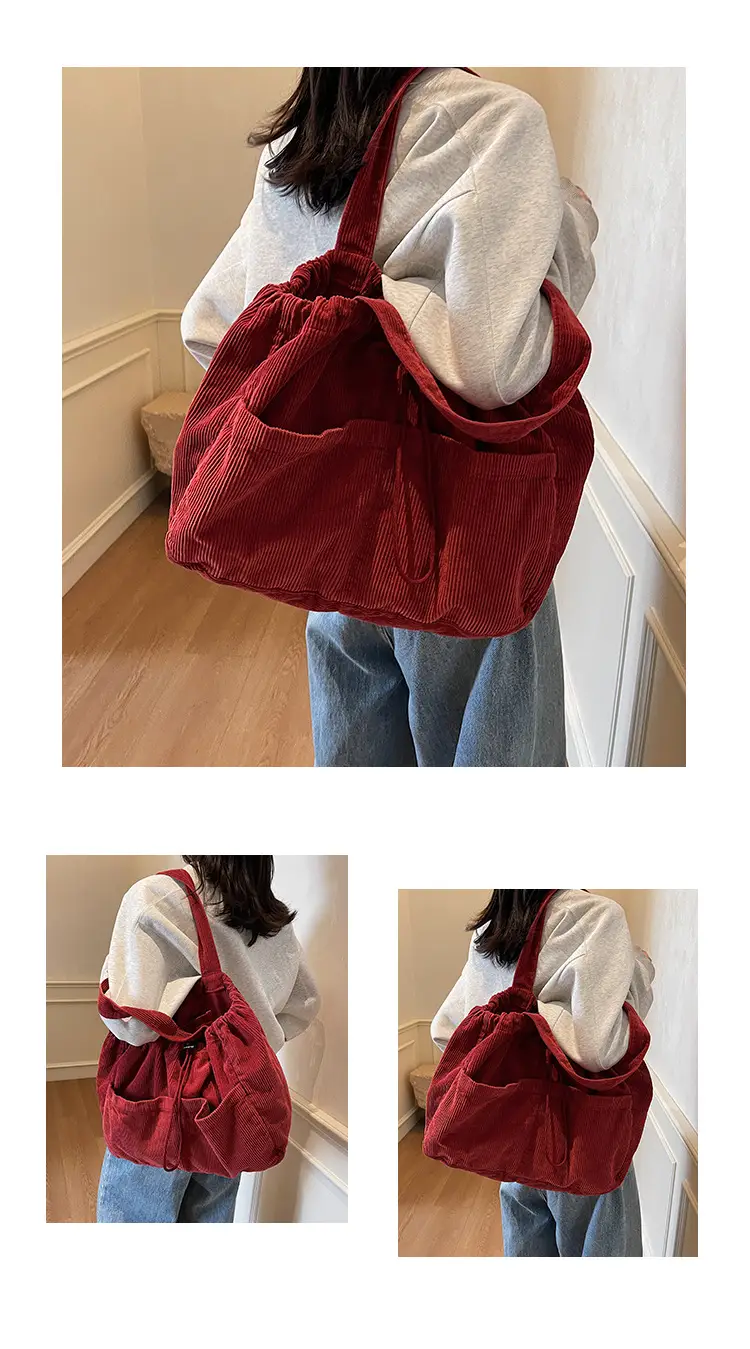 Red Pleated Crossbody Bag Large Capacity 2025 — feature 11