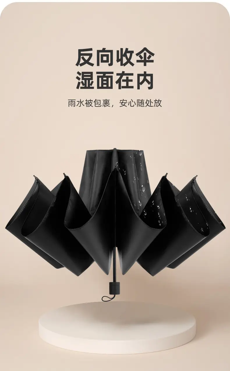 Super Large 3-4 Person Rainproof Umbrella Black Rubber — feature 3
