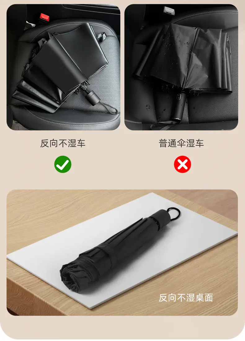 Super Large 3-4 Person Rainproof Umbrella Black Rubber — feature 4