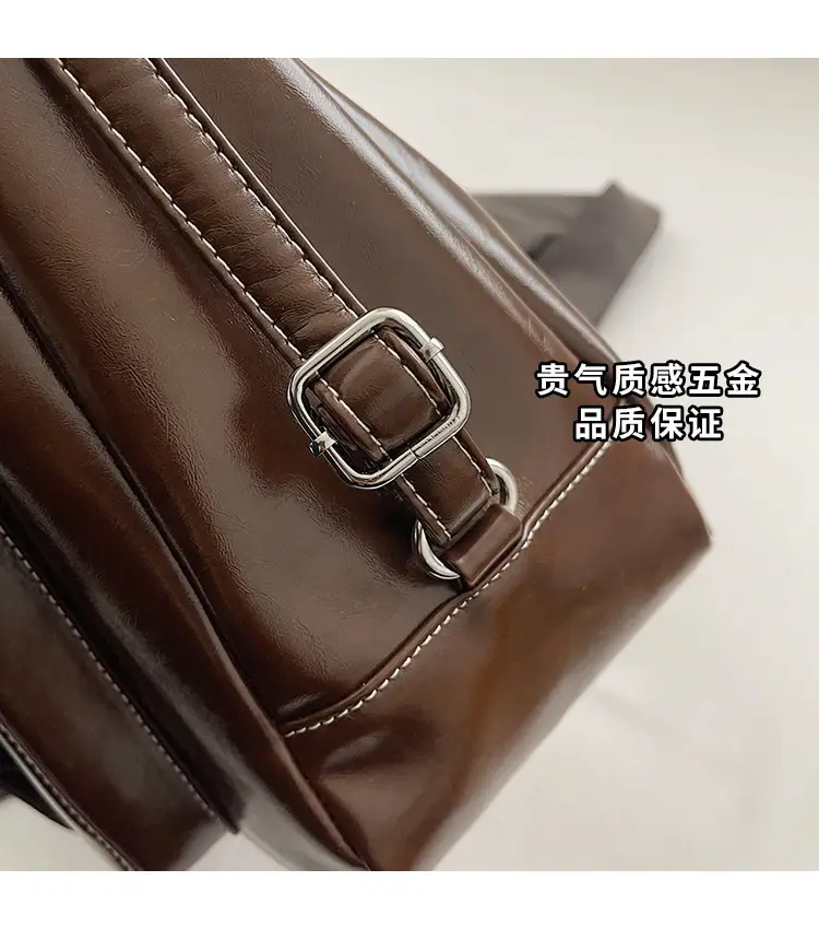 Women's Red Leather Shoulder Bag with Crossbody Strap — feature 6