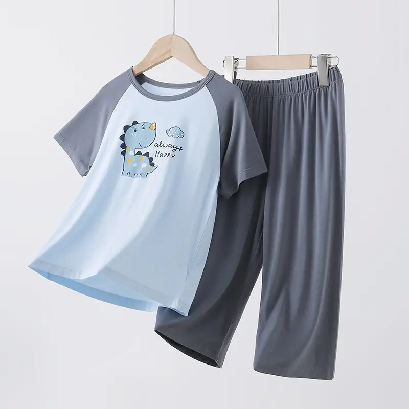 Pink Ice Silk Sleeveless T-Shirt & Shorts Set for Girls & Boys