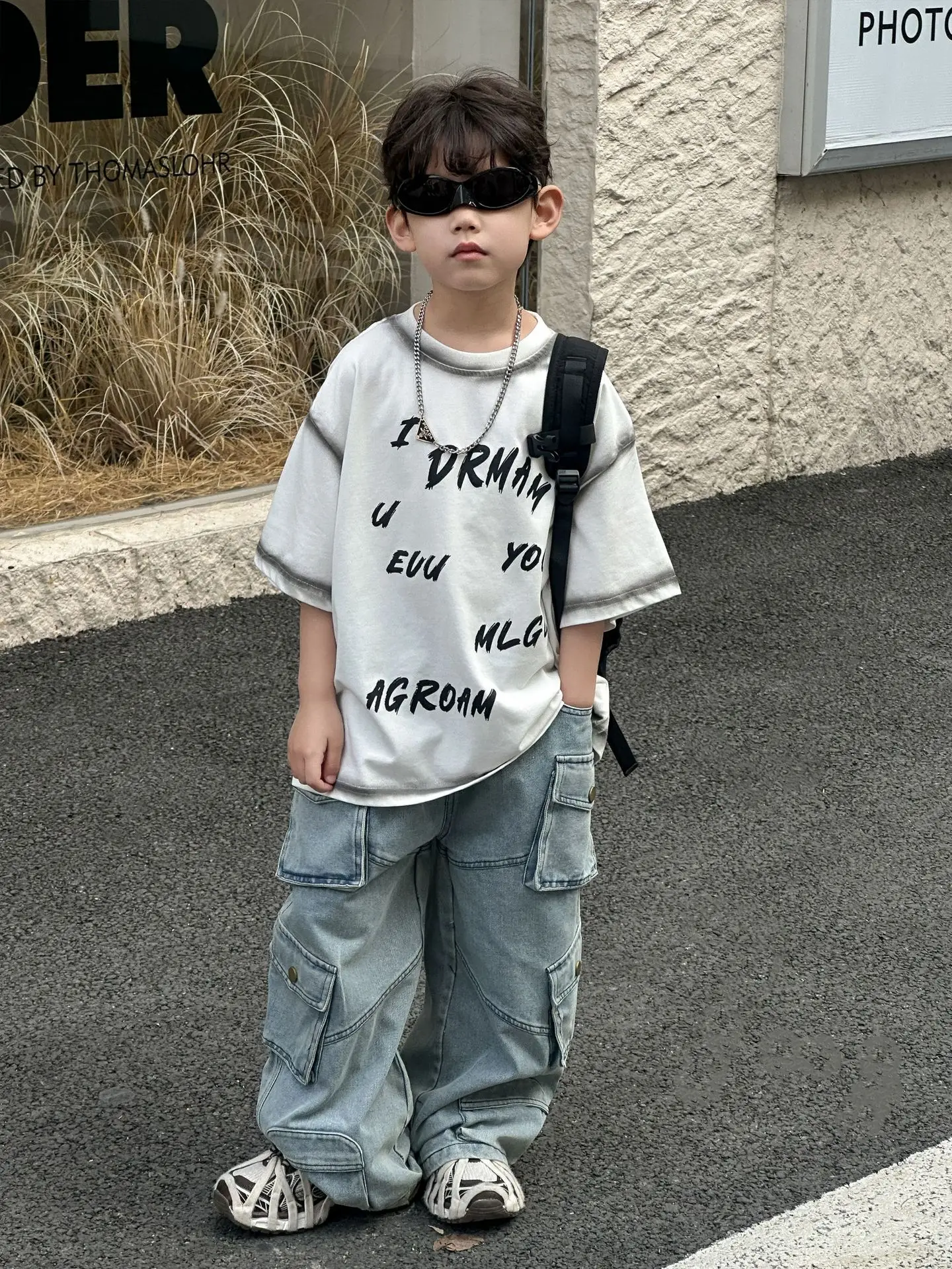 Boys T-Shirt 2025 Summer Korean Style Round Neck Pullovers