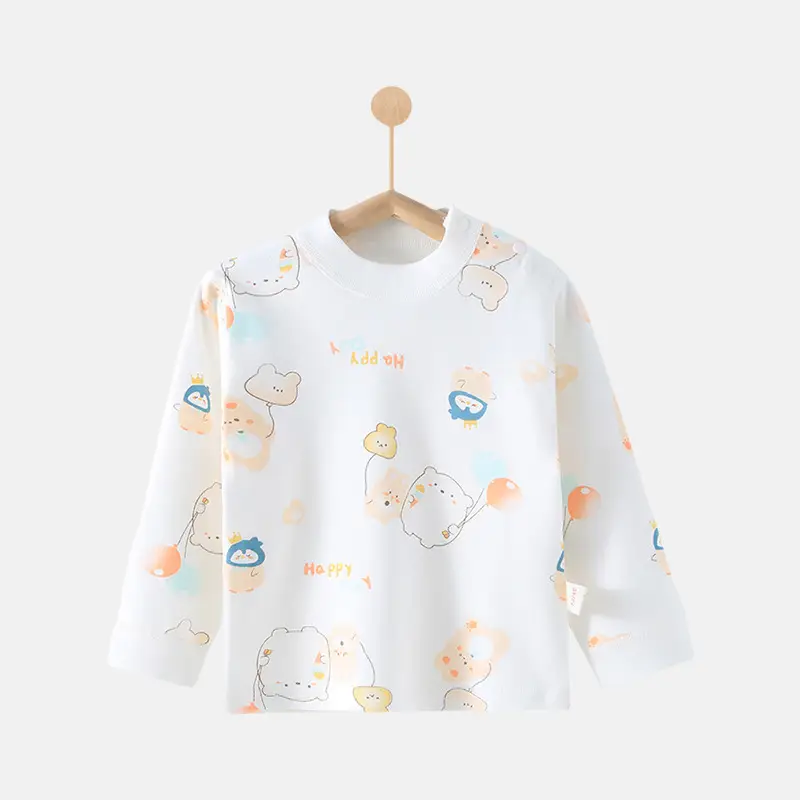 Baby Cotton Long Sleeve T-Shirt White Green Newborn - Image 2