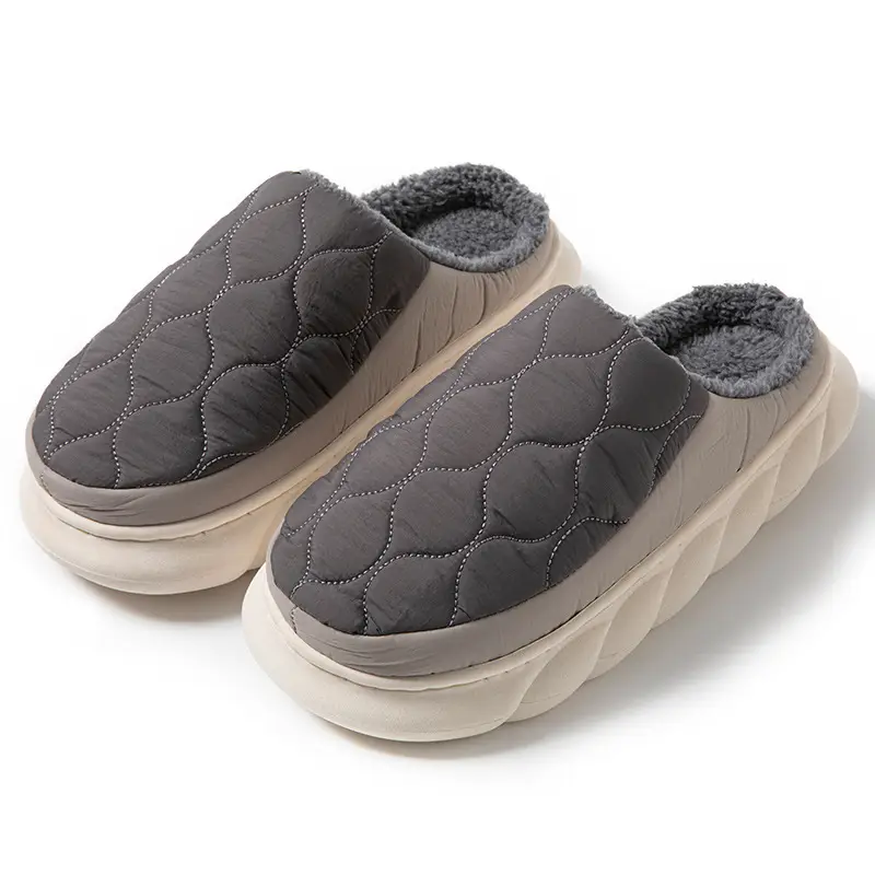 Cotton Slippers Men's Winter 2025 New Indoor Home Waterproof Non-slip Thick Bottom plus size Down Cotton Slippers Men's Outer Wear