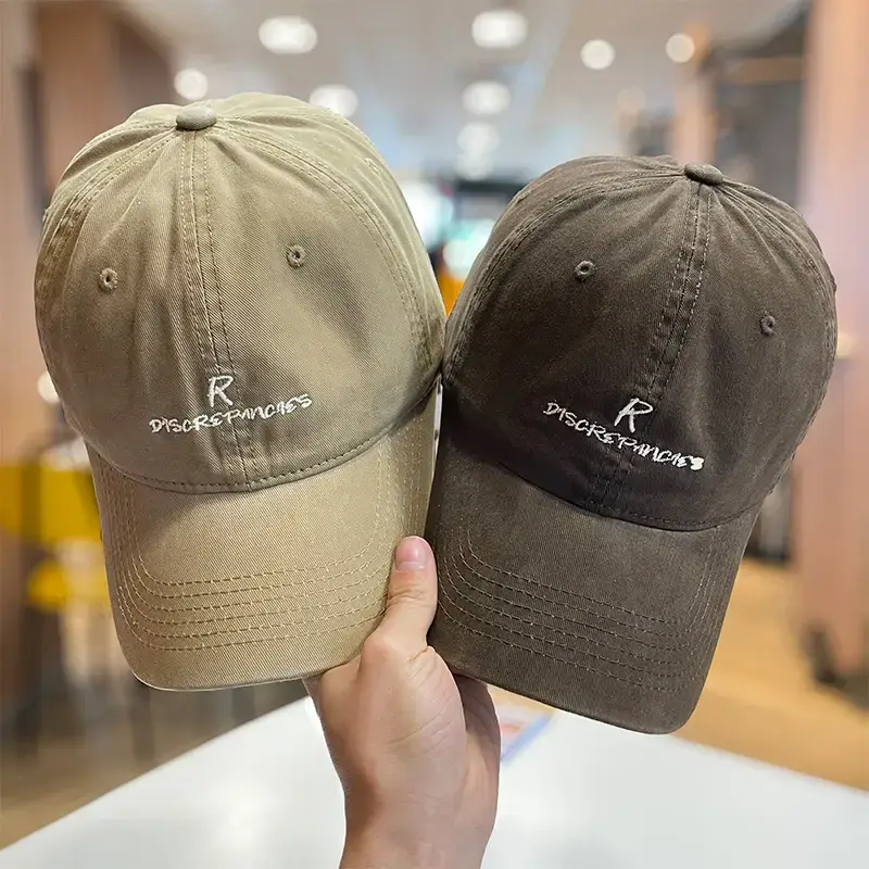 Women's Letter Embroidered Baseball Cap Tan UV-Proof