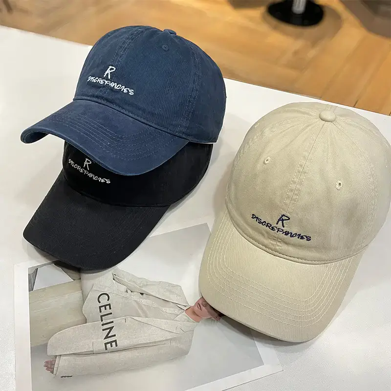 Women's Letter Embroidered Baseball Cap Tan UV-Proof — feature 4