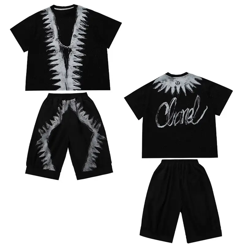 Boys Black Printed 2026 Summer Shorts T-Shirt Set - Image 7
