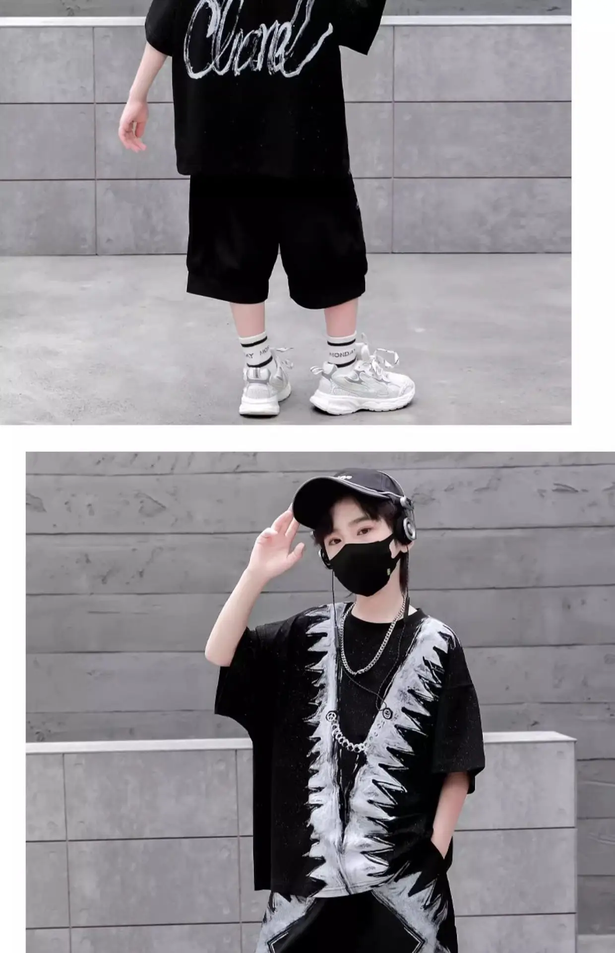 Boys Black Printed 2026 Summer Shorts T-Shirt Set — feature 11