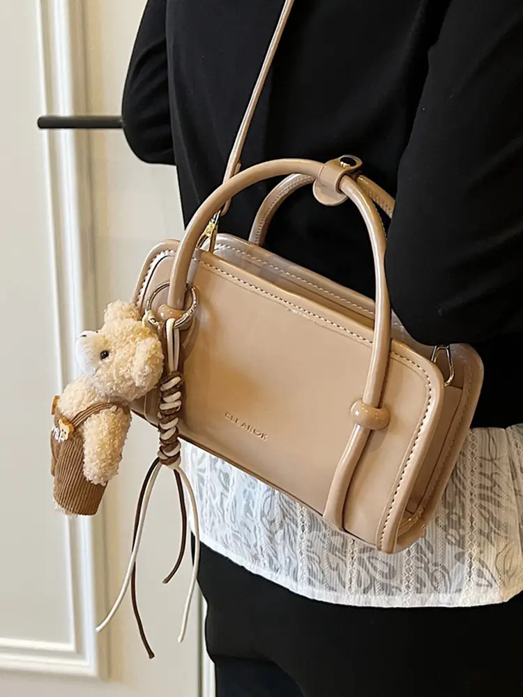 Small Square Korean Style Women's Shoulder Bag Black