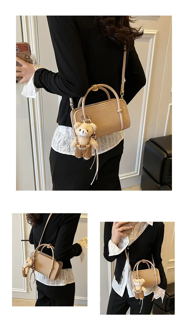 Small Square Korean Style Women's Shoulder Bag Black — feature 15