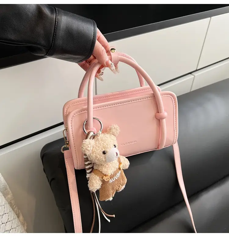 Small Square Korean Style Women's Shoulder Bag Black — feature 18