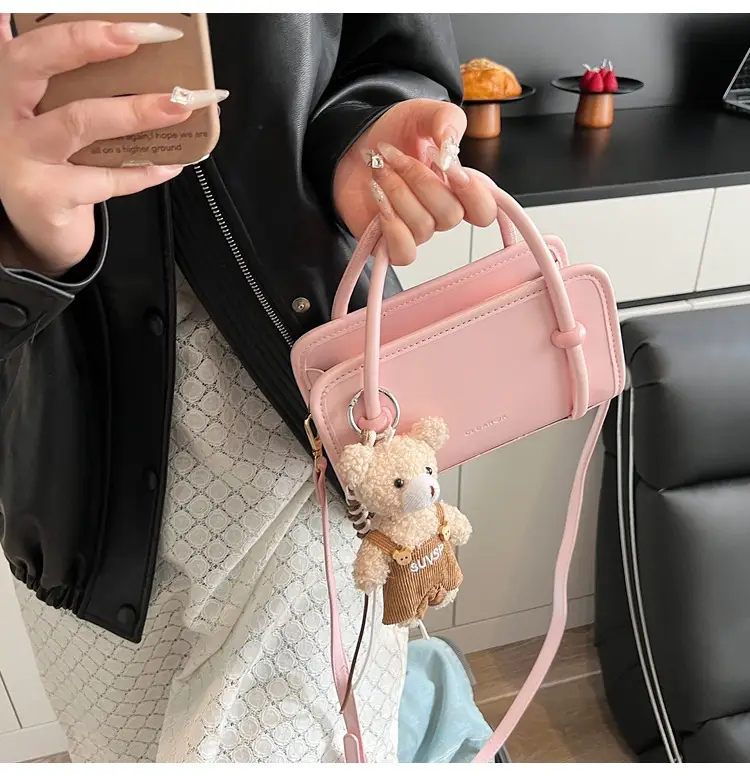 Small Square Korean Style Women's Shoulder Bag Black — feature 19