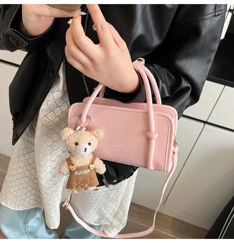 Small Square Korean Style Women's Shoulder Bag Black — feature 20