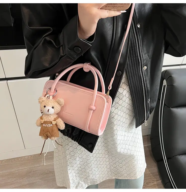 Small Square Korean Style Women's Shoulder Bag Black — feature 22