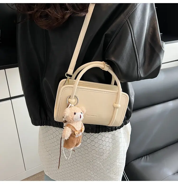 Small Square Korean Style Women's Shoulder Bag Black — feature 25