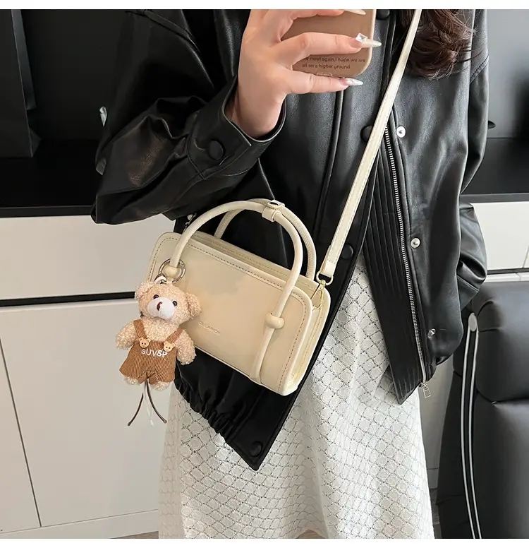 Small Square Korean Style Women's Shoulder Bag Black — feature 26